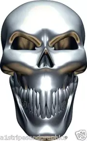 CHROME SKULL Hood decal Window Decals Stickers Graphics EZGO Club Go Cart