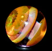 COHESION GLASS MARBLE/1.237"-4 LEVEL TRANSPARENT BEAUTY-PINK,TANGERINE,MAGENTA +