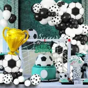 133Pcs Black Football Wreath Arch Balloon Kit Football And Trophy Balloons For Birthday And Football Themed Party Decorations
