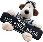 Xvilmaun Temporary Parking Card Sign for , License Plate for Temporary Parking Cards - Temporary Car License Plate Card, Funny Plush Dog Parking Number Sign for