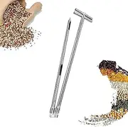 Powder SamplerGrain Probe Sampler Stainless Steel Solid Sample Grain Probe Slot Sampler Probe Sampler Fertilizer Sampler Solid Sampling Probe,B-38mm*2.5m