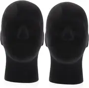2Pcs Foam Wig Display Heads for Male Mannequin Styling Foam Head for Wigs for Hat and Headdress Storage for Wig Making and Hair Styling Display