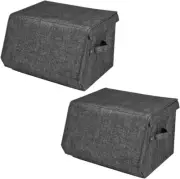 Fabric Cube Storage Bins with Lids 15 X 10.5 X 10 in Grey Stackable Storage