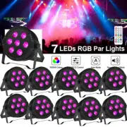 10Pcs Mini Par Lights 105W 7LED Stage Lighting DMX RGBW DJ Party Strobe Lights