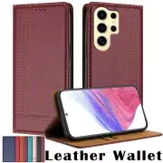 Leather Wallet Case For Samsung S24 S23 S22 S21S20 Ultra Plus FE Note 20 Cover