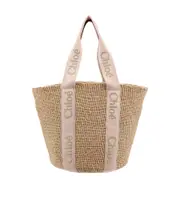 Chloé Woody Large Basket Bag One size Nude