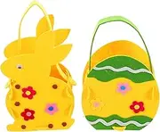 LIFKOME 2pcs Easter present Bag Rabbit Bunny Felt Bunny Basket Bag Easter Baksket Candy Bucket Felt
