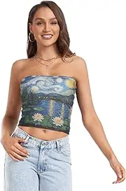 [RPLIFE] Summer Tube Tops, Strapless Cami, Mesh Tube Tops, Sexy Top (S)