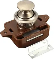 Push Button Catch Keyless Cupboard Door Knob Latch Lock for RV Camper Motor Home Caravan (Nickel)