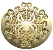 Spider on Elegant Web Wax Seal Stamp Head - great for Halloween!