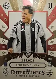 Match Attax 2024 2025 Federico Chiesa The Entertainers Heroes Limited Edition Trading Card