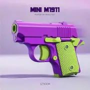 Mini 1911 Children S Toy Guns Model 3D Gravity Printing Fidget Toy for Kids Adults Stress Relief Toy Children Decompression Gift Purple L