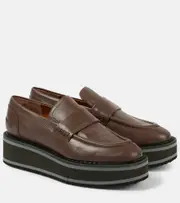 [Clergerie] Clergerie Bahati leather platform loafers AU 10 brown