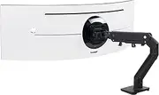 Ergotron – HX Single Ultrawide Monitor Arm with HD Pivot, VESA Desk Mount – for 1000R Curved Monitors Up to 49 Inches, 12.7 to 19.1kg – Matte Black