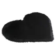 Soft Heart Shaped Area Rug Shaggy Home Bedroom Carpet-Black
