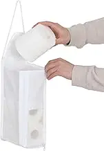 Astro 110-07 Toilet Paper Holder, Translucent, White, Hanging Toilet Paper Stocker, Toilet Storage, Pocket Included