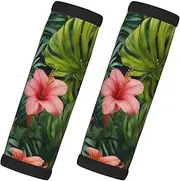 [DRTGEDS] 2 Packs hojas tropicales y Flores Luggage Handle Wraps for Suitcase Comfort Soft Luggage Handle Covers for Travel