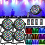 8PCS 144W 36LED Par Lights w/ Remote DMX Strobe Beam Stage Lighting Disco Party