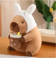 30cm Kawaii Capybara Plush Toy Lovely Capybara Turn to Rabbit Stuffed Doll