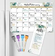 KYONANO Magnetic Monthly Calendar 2 Pack, Dry Erase Calendar White Board, 36 x 25cm, Weekly Whiteboard Fridge Calendar with 4 Markers