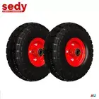 2x 10" 4.10 / 3.50-4 Solid Trolley WheelBarrow 16mm Bore Cart Double Hub New