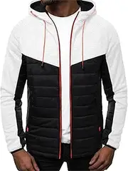 [JEShifangjiusu] Zipper Lightweight Down Coat for Men Packable Outdoor Adventure Sport Coats for Men Zip Up Warm Jacket, White, XL