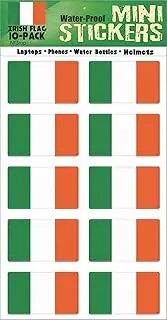 Gear Tatz - Ireland, Irish Flag - National Flag Phone Stickers - .8 x 1.5 inches - Set of 10 - Professionally Made in The USA - Vinyl Decals (Vinyl, MiniX1)