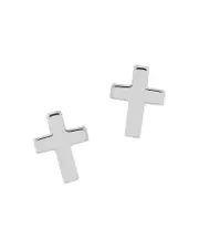 Bloomingdale's Fine Collection Medium Cross Stud Earrings in 14K White Gold