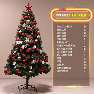 老丈人圣誕樹加密發光家用1.2m1.5m1.8m環保阻燃套餐圣誕節裝飾 文藝男女