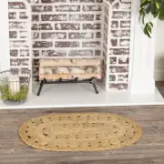 Accent Rug Celeste Jute Farmhouse 20x30 Oval Braided Floor Decor VHC Brands