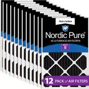 15x20x2 Pure Carbon Pleated Odor Reduction Merv 8 Furnace Filters 12 Pack