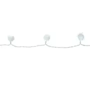 Kaemingk 40 Cool White LED Iridescent White Snowball Christmas Lights White Wire