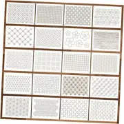 20 Pcs Plastic Sashiko Stencil 8.3 x 5.9 Inch Sashiko Template Drawing Line