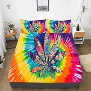 Breathable Bed Sets，3D Leaf Print Brushed Comforter Bedding Set, Mattress Topper for 12"/30cm Deep Mattress,Flower 3,90 X 200 Cm+ 30cm (1pcs)