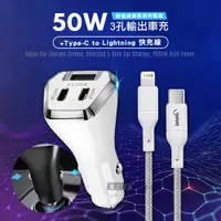 在飛比找神腦生活優惠-City 50W車用充電器 Type-C/USB-A 3孔車