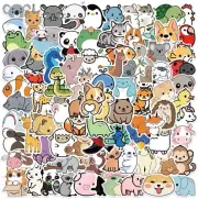 Qty 50 - Cute Cartoon Kawaii Animal Sticker Packs (Assorted Vinyl Stickers)