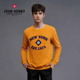 【JOHN HENRY】純棉紐約復古字母大學T-黃