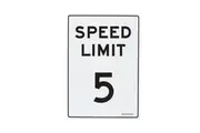 5km h Speed Limit 450x300mm Safety Sign Polypropylene Wall Door Mountable