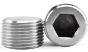 (2 Pack) 1/8" NPT 304 Stainless Bar Stock Counter Sunk Hex Plug