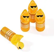 4Pcs Tire Valve Stem Cap Cover for Car SUV Truck, Valve Cover with Funny Duck Sunglasses, Decorative Tire Valve Caps Wheel Accessories (Yellow Sunglasses Duck)