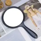 Portable Makeup Glass Compactness Hand Held Glass Circular Mirror Outside