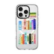 iPhone 16 Pro Clear Case MagSafe Compatible Books Lovers [waterclolor Bookshelf]