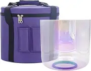 KVKA 432hz 7Inch B Note Crown Cosmic Purple Chakra Crystal Singing Bowl With Carrying Case for Yoga Sound Healing