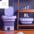 6L 8L Folding Portable Washing Machine with Dryer Big Capacity Mini Washer for C