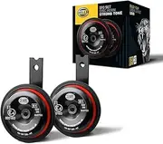 HELLA Horn Hella Style Horn S90 Set 12 V 111 dB(A) Frequency Range: 350/415 Hz Tweet/Low Frequency Electric ECE Housing Colour: Red/Black Blade Connector Quantity: 2 – 3AM 922 000-971
