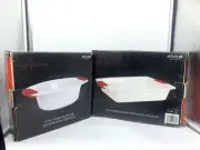 Hell’s Kitchen Gordon Ramsay White Roaster cookware Silicon Handles Red Lot 2