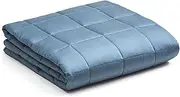 [YnM] Cooling Weighted Blanket, Oeko-Tex Certified Material with Premium Glass Beads, Bed Blanket for One Person of 160lbs, Ideal for Queen/King Bed (60x80 Inches, 17 Pounds, Blue Grey)