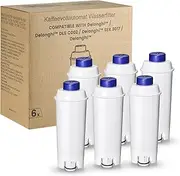 [Mutital] Pack of 6 Fully Automatic Coffee Machine Water Filters, Replacement Compatible with Delonghi ECAM Series, Dinamica, Cappuccino System, Magnifica, ETAM Autentica and Various Models from Esam (6