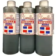 Dominicana vainilla negra black vanilla extract 8oz (3 Bottles)