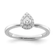 Two Promises 14k White Gold 1/3 Ct. Lab Grown Diamond VS/SI+ G+ Petite Halo Engagement Ring